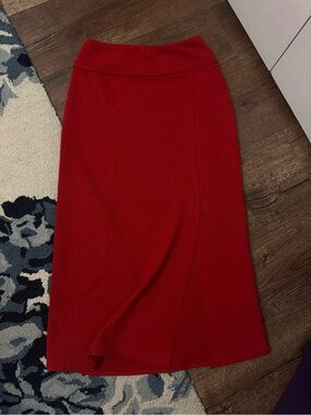 H&M red midi skirt